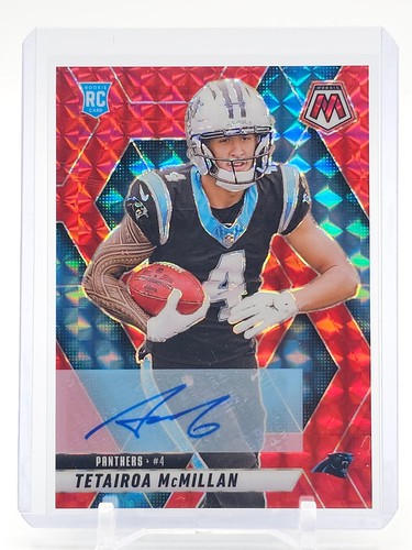 TETAIROA MCMILLAN 2025 PANINI MOSAIC RED MOSAIC PRIZM ROOKIE RC AUTO /199 Q4856