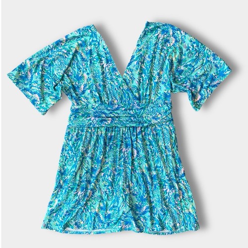 Lilly Pulitzer Parigi Skort Mameluco Surf Azul Coral Of The Story XL USADO EN EXCELENTE ESTADO - Imagen 3 de 11