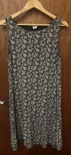 Liberty X Uniqlo Women’s Blue Floral Print Sleeveless Jersey Dress Size L VGC