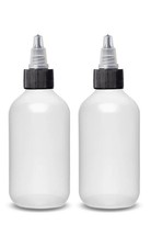 2 oz Plastic Squeeze Bottles with Twist Top Caps, Refillable Containers