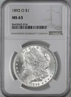1892-O  $1  MORGAN SILVER DOLLAR  "NEW ORLEANS"  NGC MS63  #8445062-014