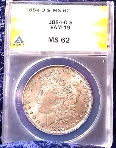 1884-O  MORGAN DOLLAR  *BRIGHT WHITE*   MS-62   VAM-19    TOUGH TO FIND VARIETY!