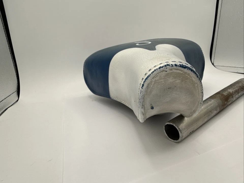 Sillín de asiento de bicicleta Schwinn “S” azul vintage con tija de sillín Foto 4 de 4