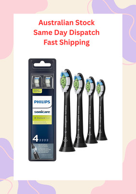 Genuine Philips Sonicare W2 Optimal Black Brush Heads 4Pk Whitening AU STOCK