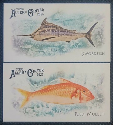 2025 Topps Allen & Ginter 50 Fish Mini Lot Of (2) Swordfish #23 + Red Mullet #43