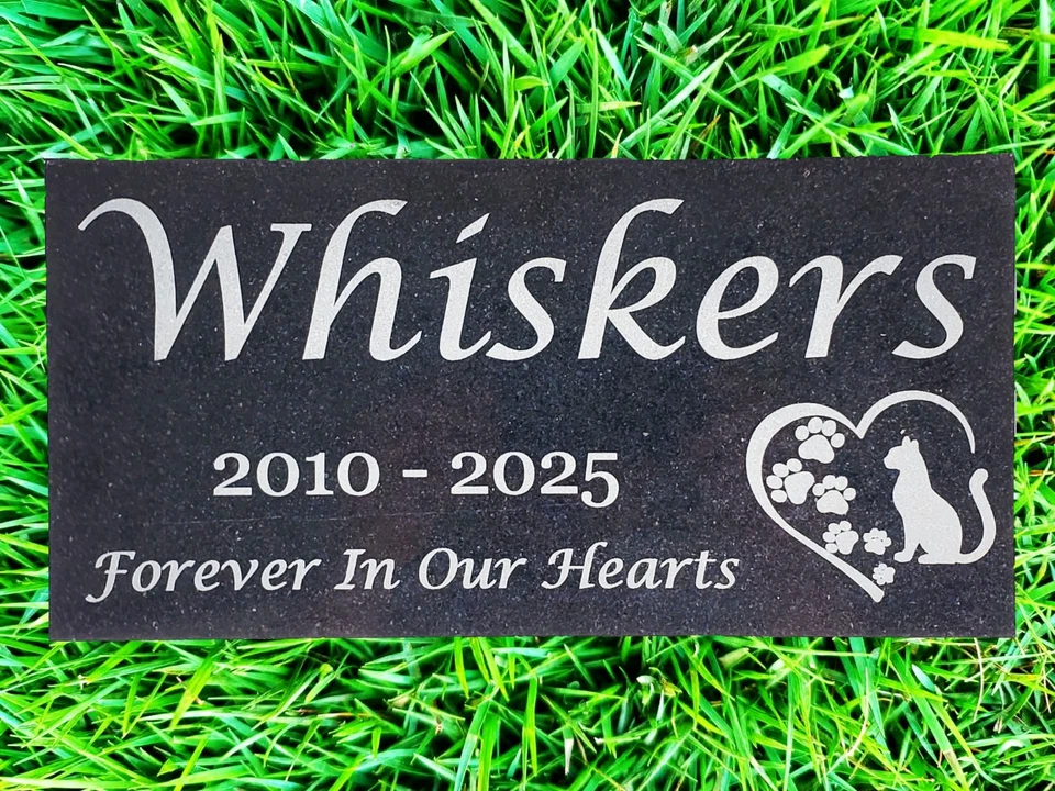 Pedra memorial gato jardim lápide personalizado marcador de túmulo presente perda animal de estimação t18 - Imagem 4 de 4