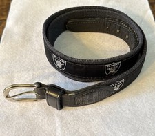 Zep-Pro Belt Mens 38 NFL Raiders Canvas Leather Made in USA Black