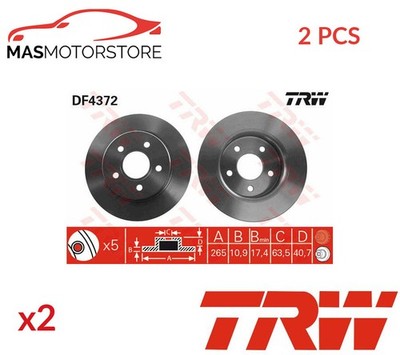 BREMSSCHEIBEN SATZ PAAR HINTEN TRW DF4372 2PCS A FÜR MAZDA (CHANGAN) 3 1.6,2.0
