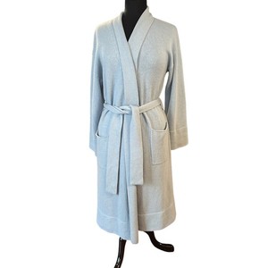 knee length dresses for ladies Derek Rose London Women's Dressing Gown Duke Cashmere Navy