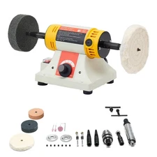 1/2HP Bench Buffer Polisher 0 to 8000RPM with 3-inch & 4-inch Wheels