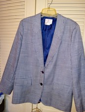Vtg Country Sophisticates Petite by Pendleton Portland OR, Navy/White Blazer 8P