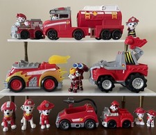 Paw Patrol Marshall Firetruck Lot Of 6 Vehicl...
