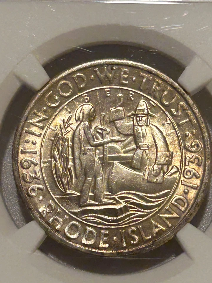 1936 D Rhode Island Silver Half Dollar NGC MS64 - Image 2 of 4