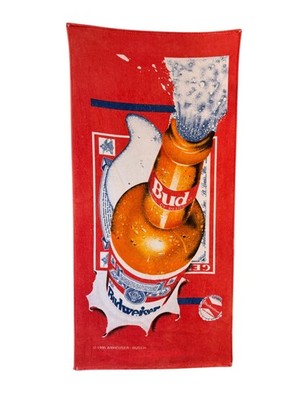 Vintage 1995 Anheuser Busch Budweiser Beer Bottle Cotton Towel