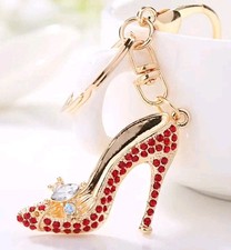 High Heels 👠 Schlüsselanhänger Strass Steine Bling Bling Frau Geschenk Rot Neu