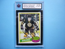 1980/81 O-PEE-CHEE HOCKEY CARD #140 RAY BOURQUE ROOKIE RC KSA AUTO AUTOGRAPH OPC