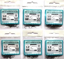 DRY FLY HOOKS BARBLESS #12 #10 Competition hooks #716BL Wide Gape Standart wire