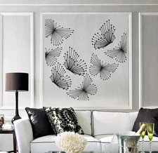 Vinyl Decal Wall Sticker Geometric Pattern Butterfly from Lines and Dots (n1447)