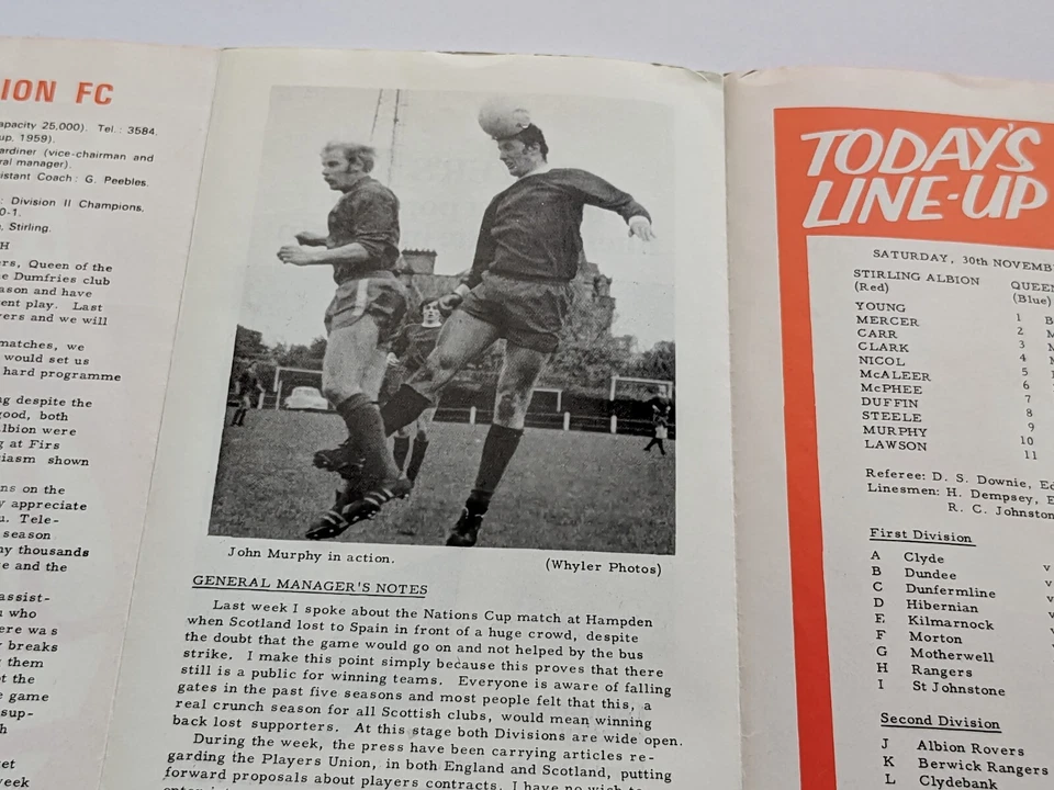 Stirling Albion v Queen of the South Scottish Football Programme 1974 / 75 - Image 3 of 4