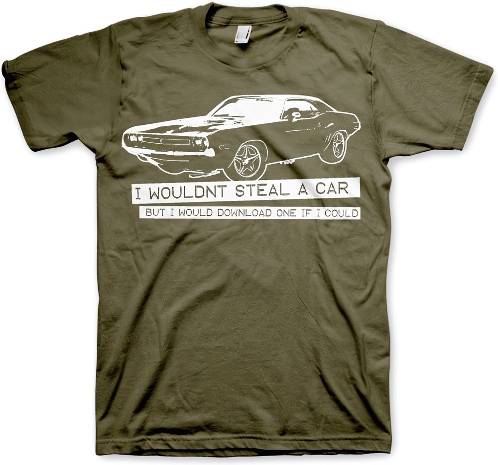 Футболка Hybris I Wouldnt Steal A Car Оливковая