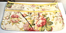 Pretty Custom Yellow-Trimmed Floral Gardening Apron, Big Pockets, Long Ties EUC