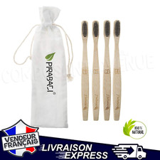 4 BROSSES A DENT EN BAMBOU | 100% NATUREL VÉGÉ + BIO POCHETTE OFFERTE (155)