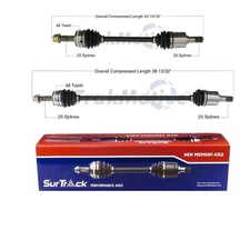 SurTrack Pair Set of 2 Front CV Axle Shafts For Kia Rio5 Hyundai Accent 2006-11