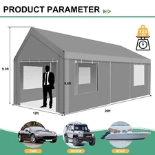 12x20 Carport Canopy Carport Shelter Garage Heavy Duty Outdoor Party Shed Tent ~