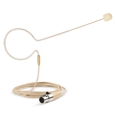Beige Single Earhook Headset mini XLR Microphone for Shure Wireless-TA4F 4pin