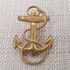 Vanguard NY Vintage Rope Wrapped Anchor Brooch Pin Marines Navy Badge WWII Era
