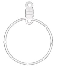 Beading Hoop, 10 Silver Plated Steel 20mm Round Notched Ring with Closed Loop