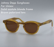 2026 New sunglasses blonde glasses Men's brown polarized sun glasses Johnny Depp