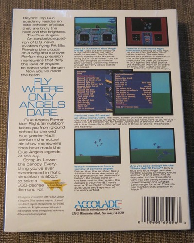 Blue Angels Formation Flight Simulation Accolade Amiga Big Box IBM PC EGA 1989 - Bild 2 von 2