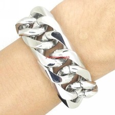 Nuevo brazalete de 9" pesado para hombre 316L acero inoxidable joyería de moda plata 20 mm