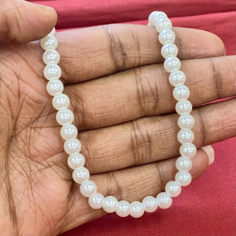HSN Gold Tone White Round Simulated Pearls Strand 17" Necklace