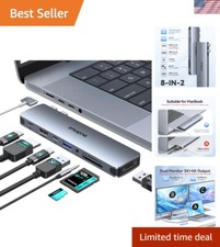 Portable 8-in-2 USB C Docking Station for MacBook Pro Air, 40Gbps Transfer