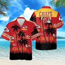 Kansas City Football Team KC Chiefss Hawaiian Shirt Button Down Unisex Adults