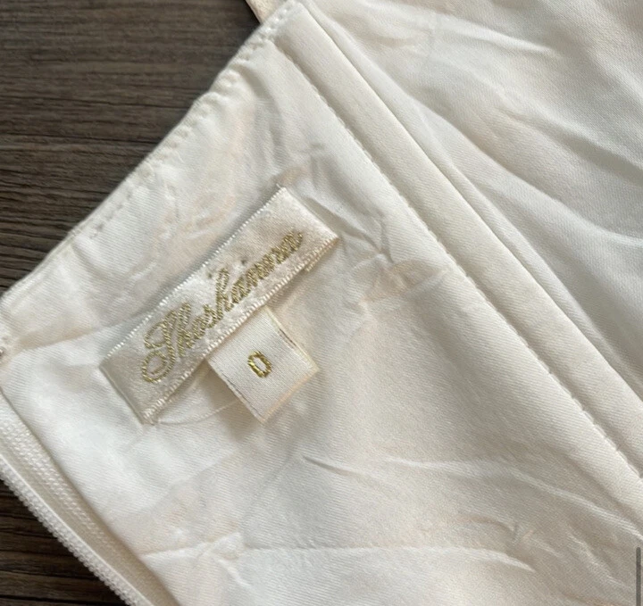 OFF WHITE Abito da babydoll bianco sporco in seta taglia 0