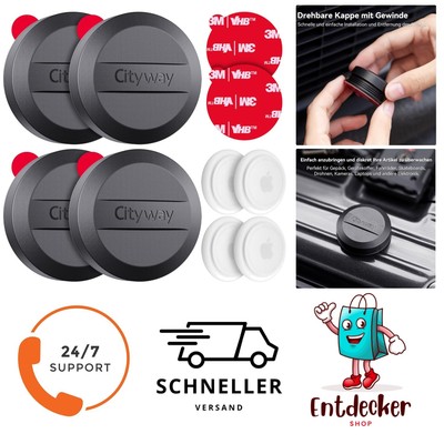 Einfache Montage: 4 Stück AirTag Aufkleber für Fahrrad, Gepäck und vieles mehr