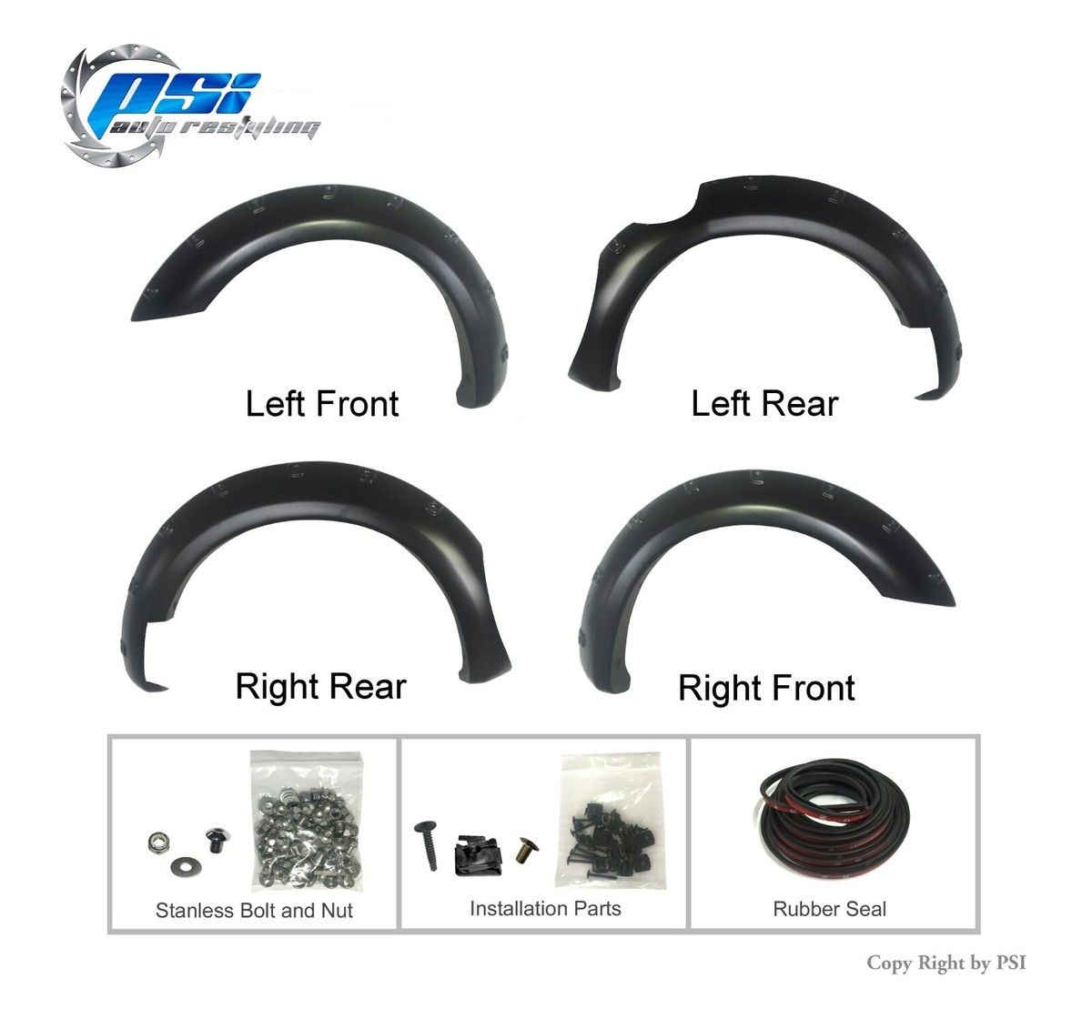 Paintable Pop-Out Bolt Fender Flares Fits Nissan Frontier 06