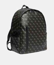 GUESS Vezzola 4G Logo Backpack HMVEZLP1360-DAB Black Coffee Designer Travel Bag