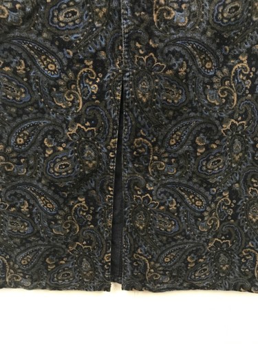 Vintage Eddie Bauer Floral Corduroy Maxi Skirt Womens 12 Navy Paisley Equestrian - Picture 4 of 7