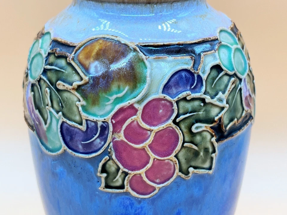 Antique Christine Abbott Royal Doulton tube lined vase. 9336. X8721Y. c1910. - Image 3 of 4