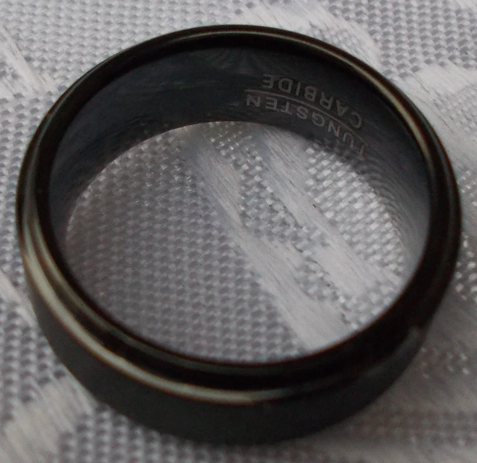 WOLFRAM/TUNGSTEN CARBIDE RING KRATZFEST SCHWARZ MATT 8MM BREIT 16MM - 23MM - Bild 4 von 4