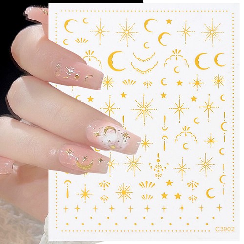 Deslizadores para arte en uñas 3D/5D pegatinas para uñas decoración calcomanías hágalo usted mismo manicura oro plata - Imagen 9 de 75