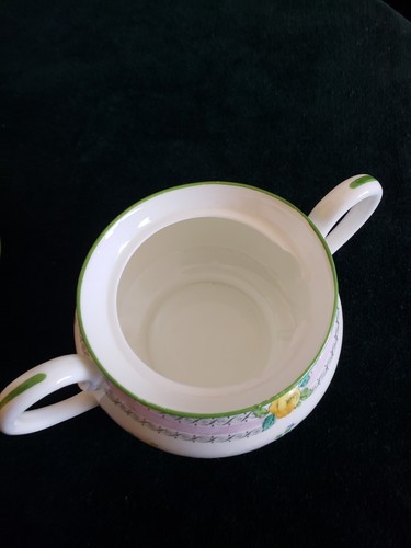 MC Cauldon Ltd. England Porcelain Floral Handpainted Handled Sugar Bowl - Picture 12 of 15