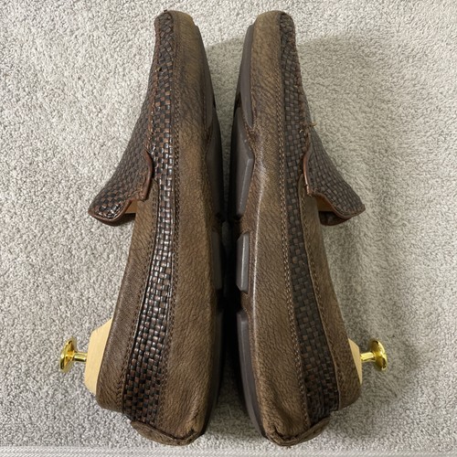 Tommy Bahama Loafers Men's Size 9D Brown Naples Woven Leather Driving Shoes - Picture 8 of 14