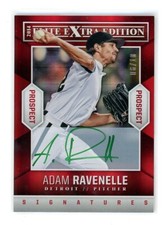 2014 Panini Elite Extra Adam Ravenelle Prospect Green Auto On Card /5