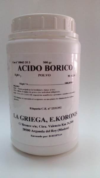 Ácido Bórico (500gr) (insecticida, limpieza, pies,...) sólo península y Baleares