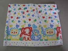 Lion Elephant Monkey Giraffe Zoo Animal Heart Primary Color Flannel Baby Blanket